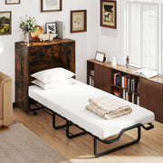 Cot Size Murphy Bed with Foldable Bed and Lockable Wheels-Folding Beds-DECOROLALA