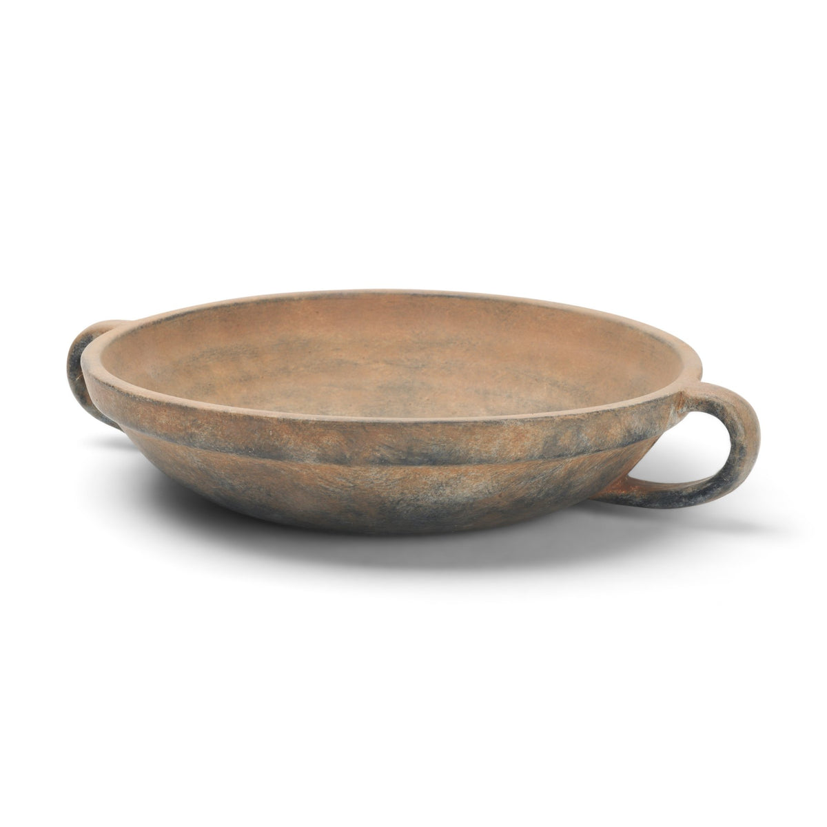 Cotto Round w/ Handles Weathered Terracotta Decorative Bowl-Bowls-DECOROLALA
