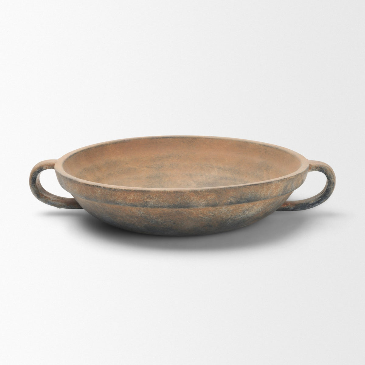 Cotto Round w/ Handles Weathered Terracotta Decorative Bowl-Bowls-DECOROLALA