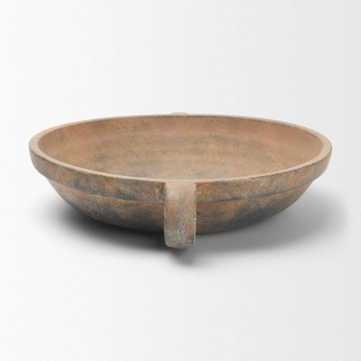 Cotto Round w/ Handles Weathered Terracotta Decorative Bowl-Bowls-DECOROLALA