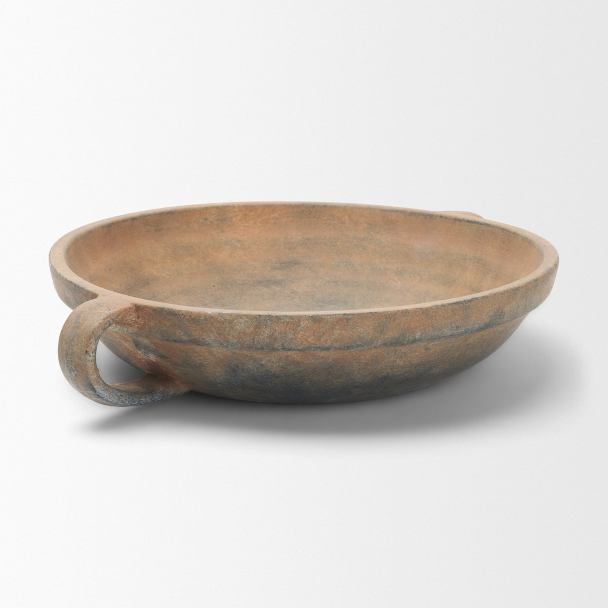 Cotto Round w/ Handles Weathered Terracotta Decorative Bowl-Bowls-DECOROLALA