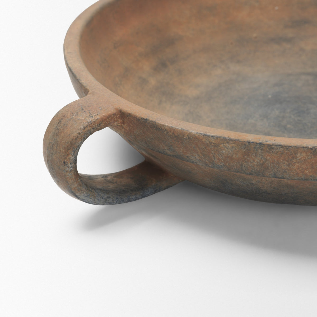Cotto Round w/ Handles Weathered Terracotta Decorative Bowl-Bowls-DECOROLALA