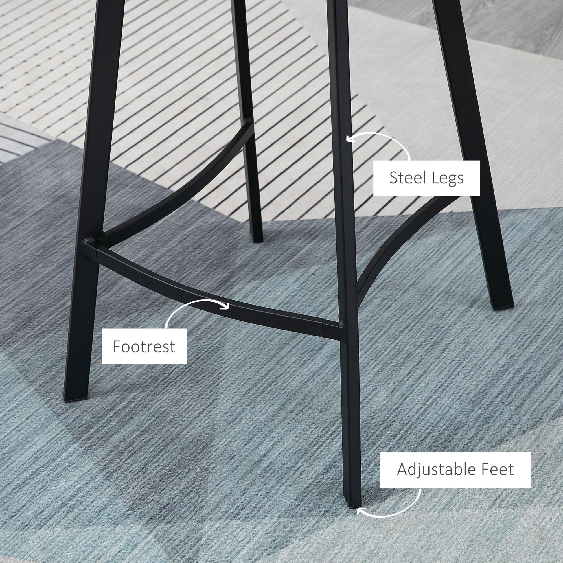 Counter Height Stools Set of 2 - Brown PU Leather Industrial Stools-DECOROLALA