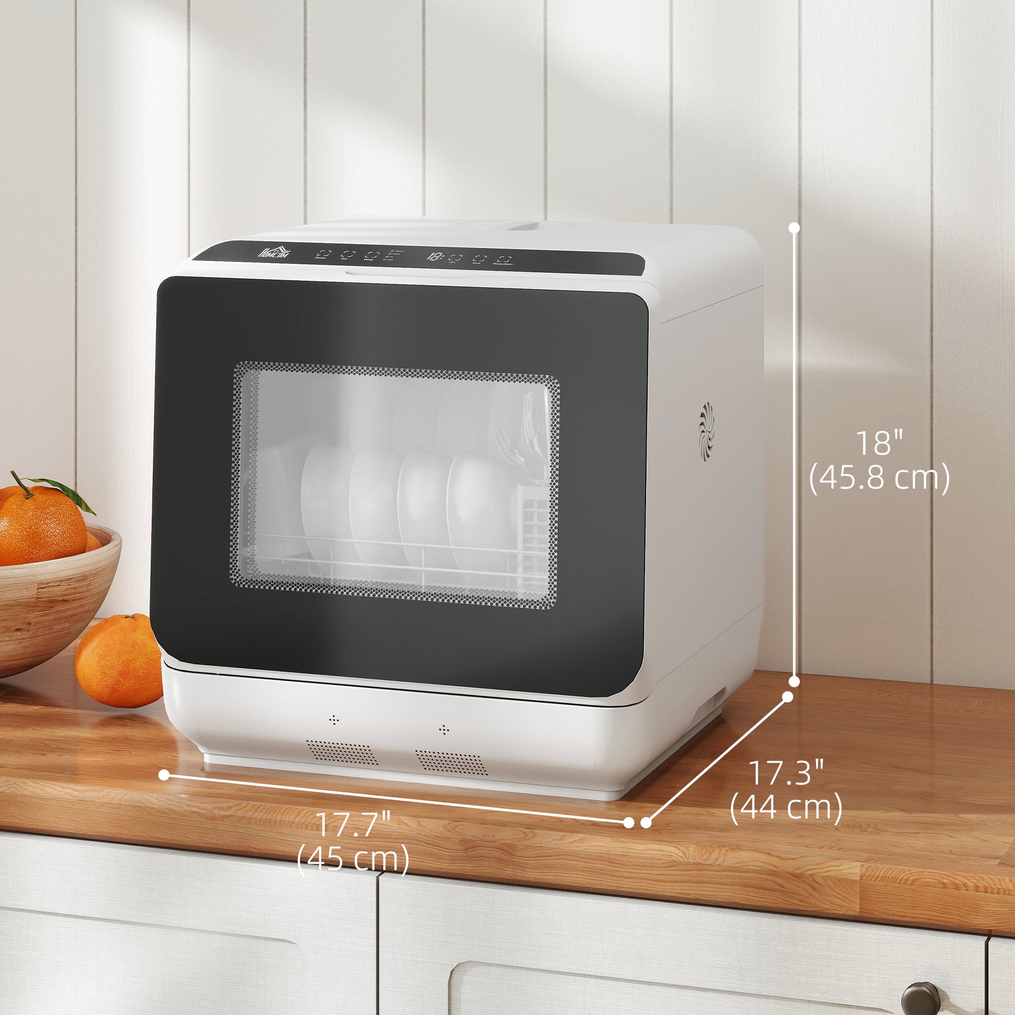 Countertop Dishwasher with 6L Water Tank - White-DECOROLALA
