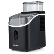 Countertop Ice Maker with External Tank and Self-Cleaning 13 Thickness Levels-Black-Ice Makers-DECOROLALA