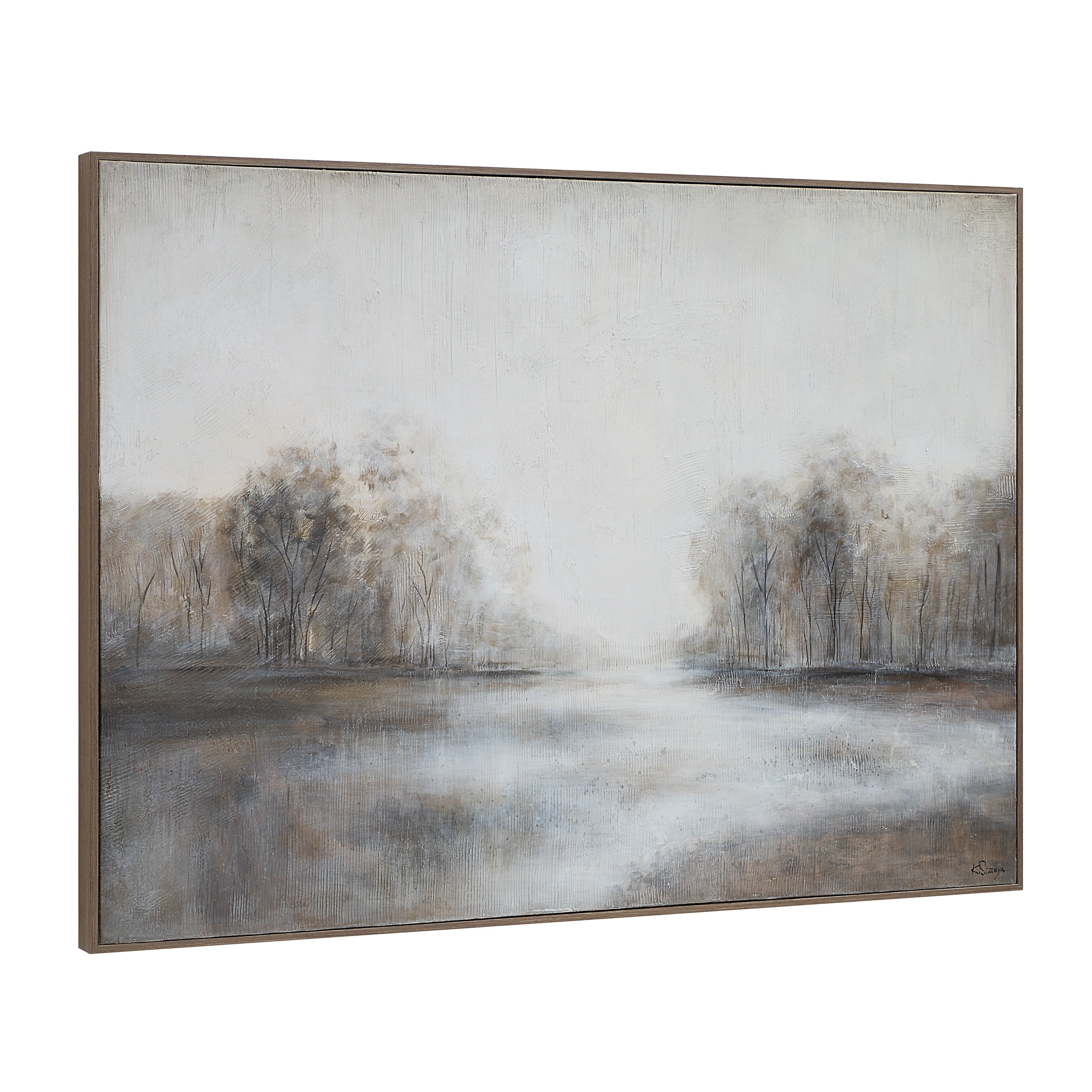 Country 60" Wide Canvas Art, White, Grey, Beige-Canvas Art-DECOROLALA