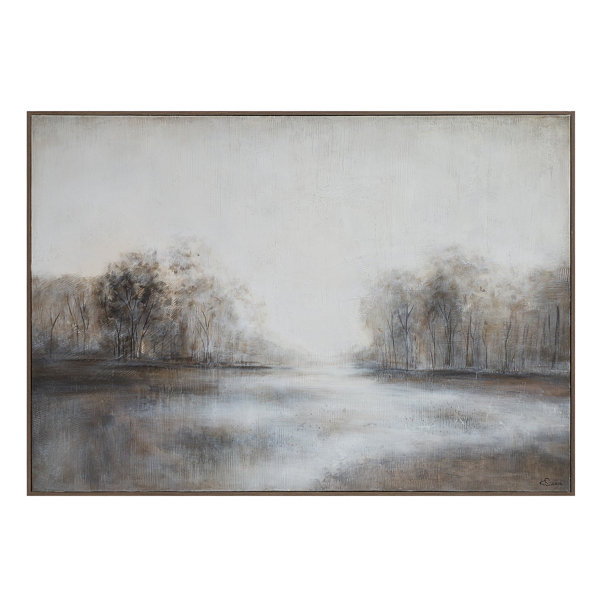 Country 60" Wide Canvas Art, White, Grey, Beige-Canvas Art-DECOROLALA