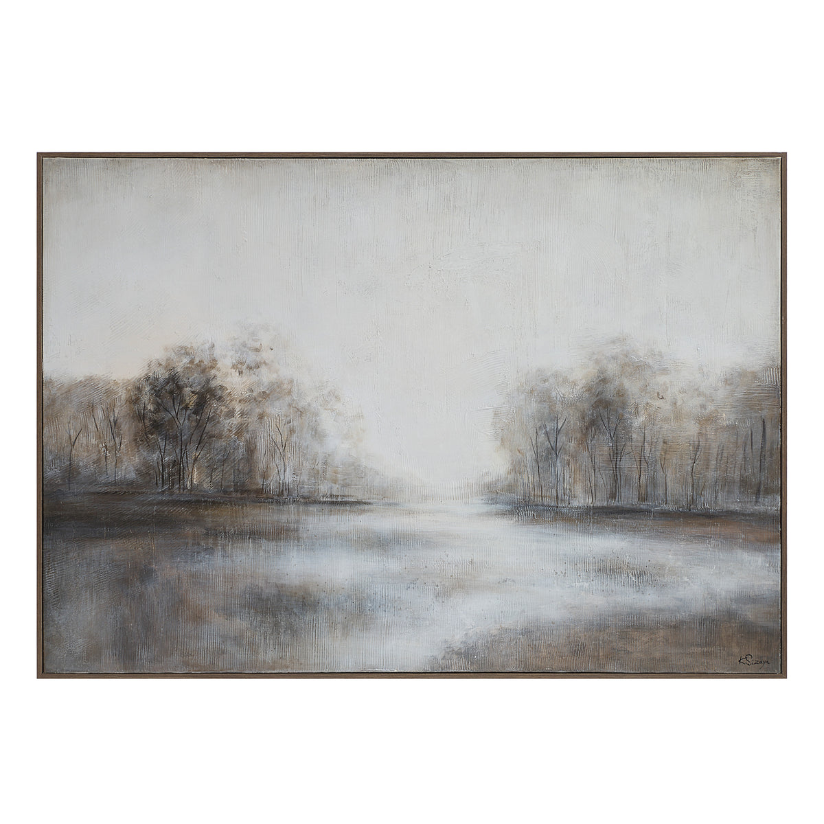 Country 60" Wide Canvas Art, White, Grey, Beige-Canvas Prints-DECOROLALA