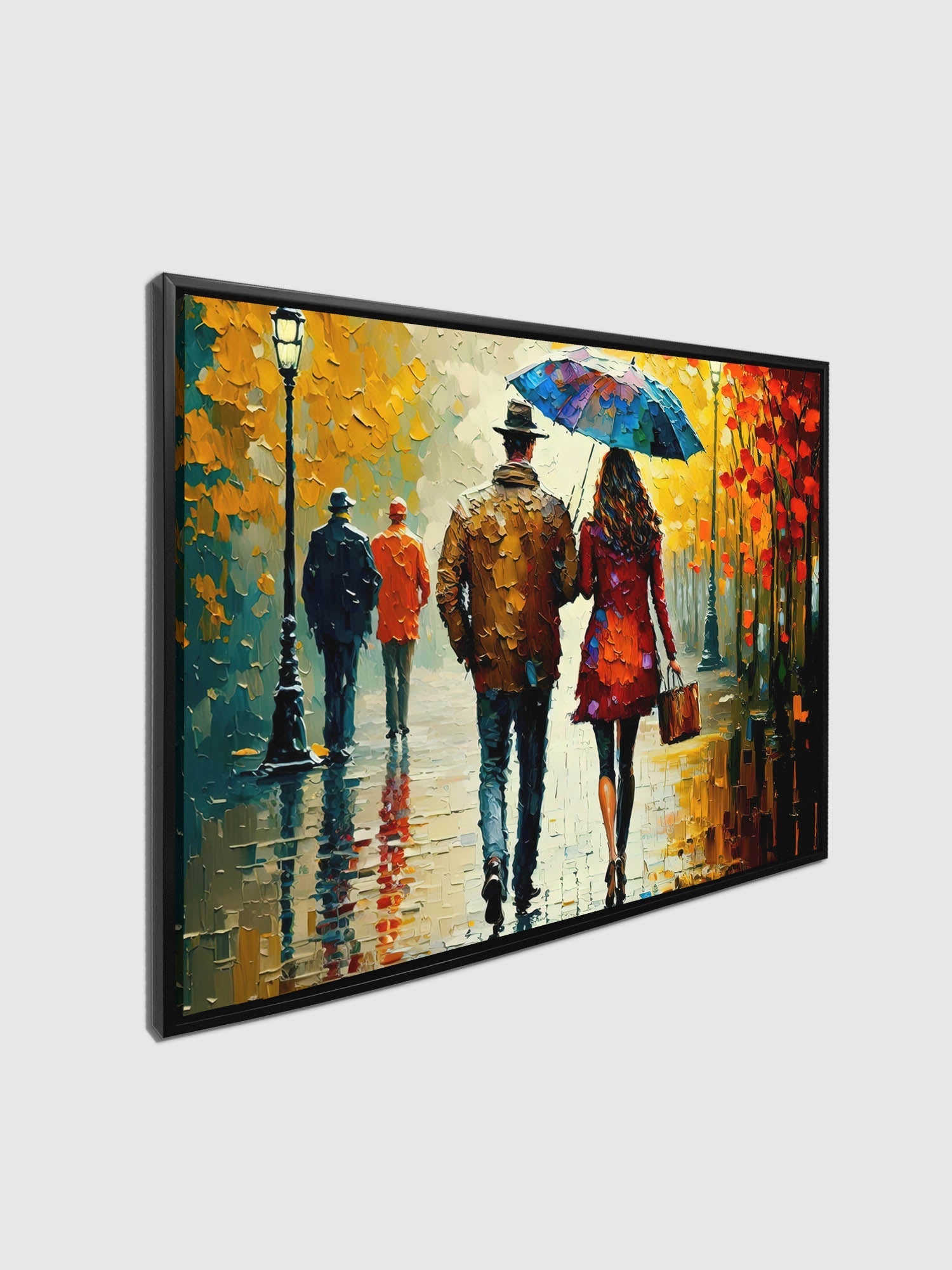 Couple In Fall- Vintage Artwork-Wall decor-Canvas Print Painted-Wall Art-DECOROLALA