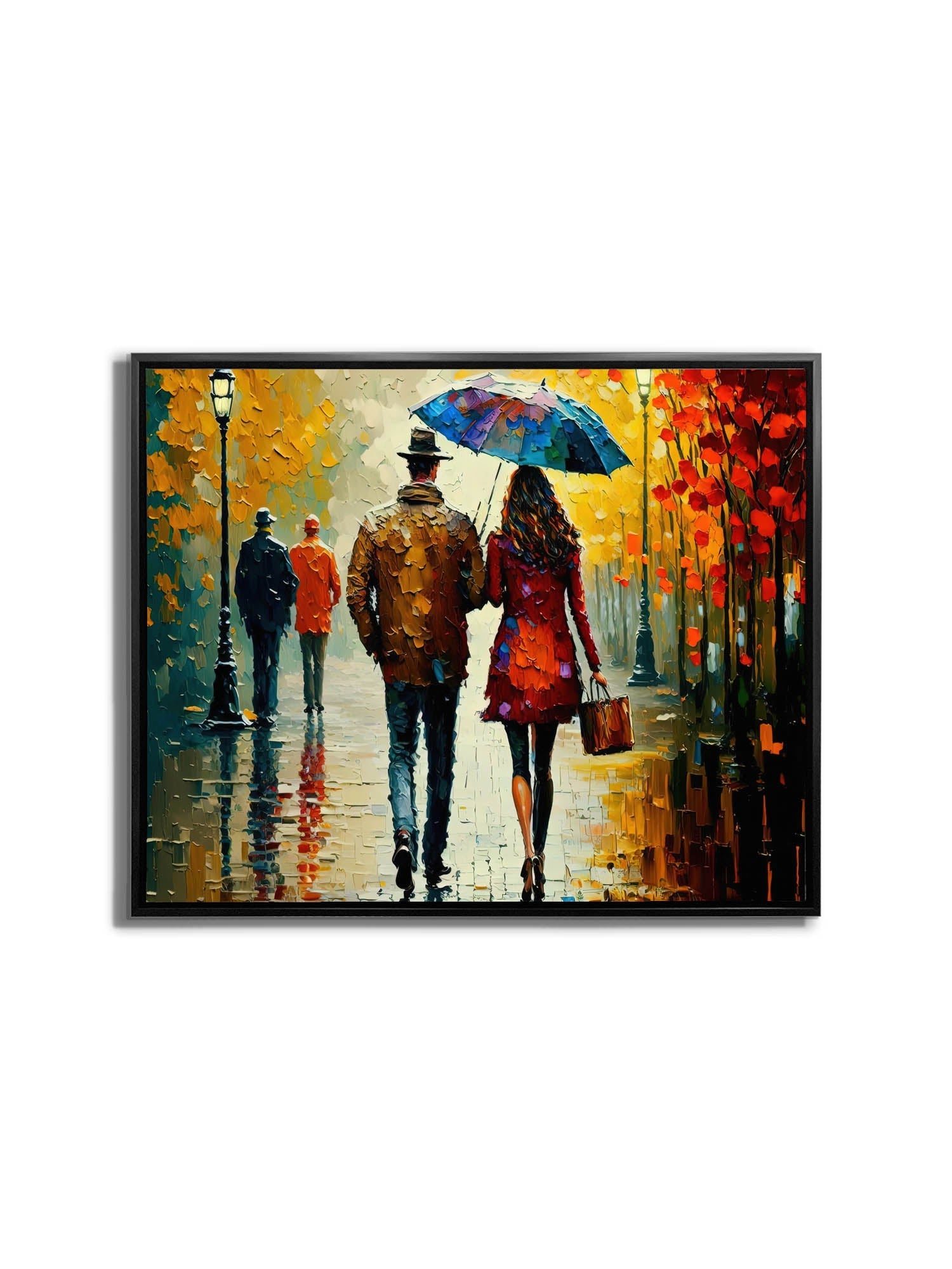 Couple In Fall- Vintage Artwork-Wall decor-Canvas Print Painted-Wall Art-DECOROLALA