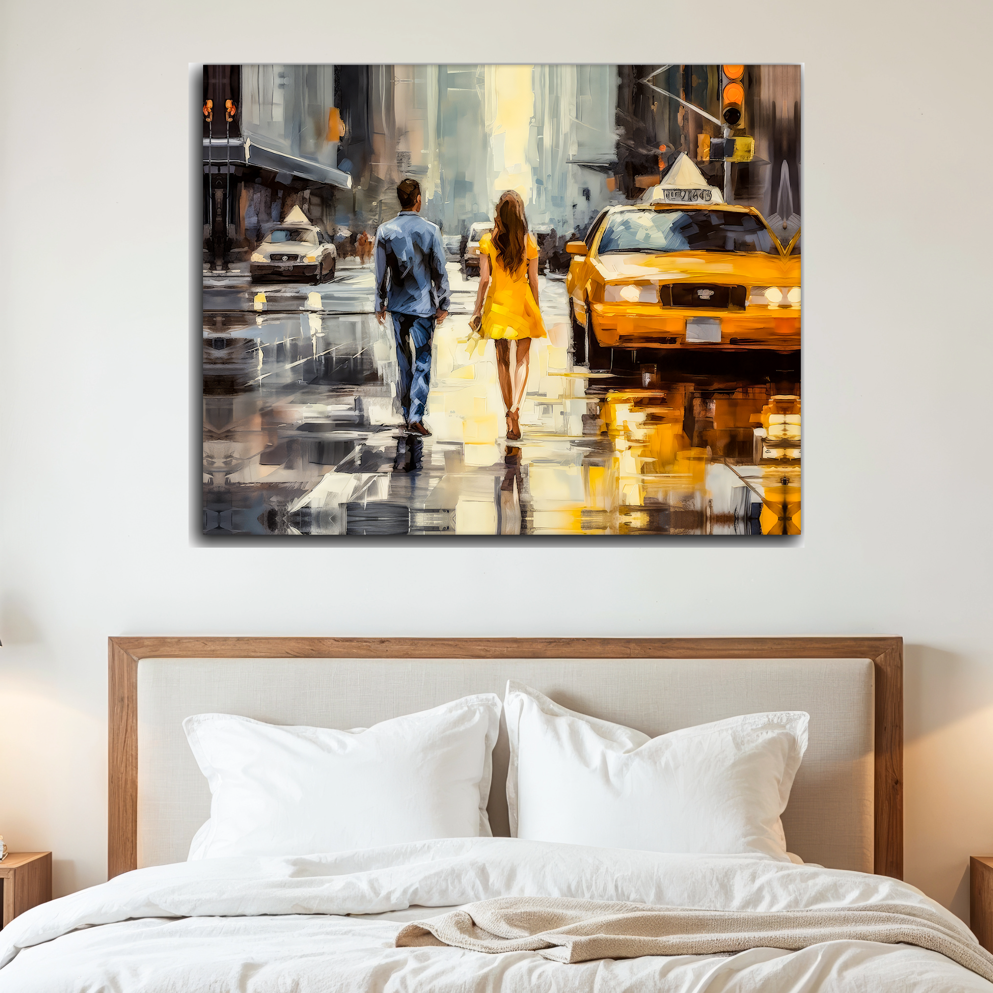 Couple in NY-Vintage Downtown New York-Canvas Print-Wall Art-Wall Art-DECOROLALA