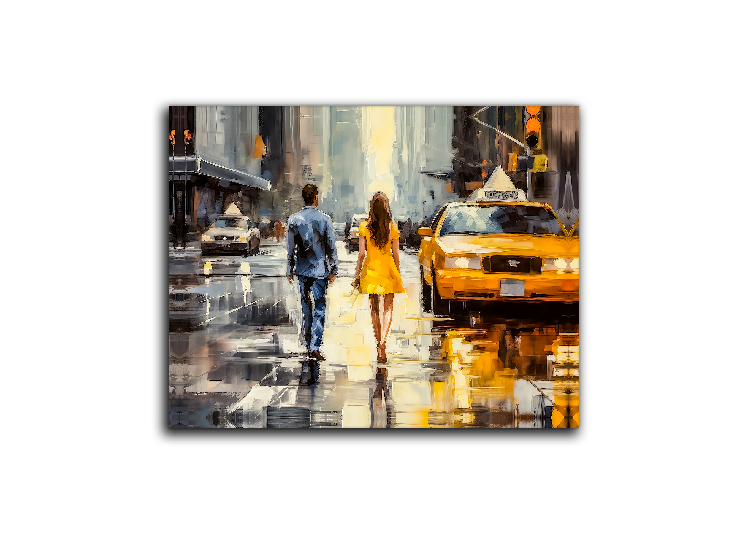 Couple in NY-Vintage Downtown New York-Canvas Print-Wall Art-Wall Art-DECOROLALA
