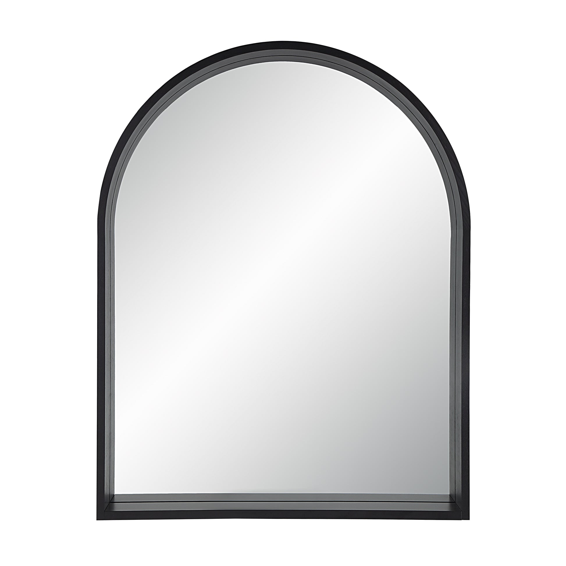 Cove 46" Tall Arch Rectangular Mirror, Matte Black-Mirror-DECOROLALA