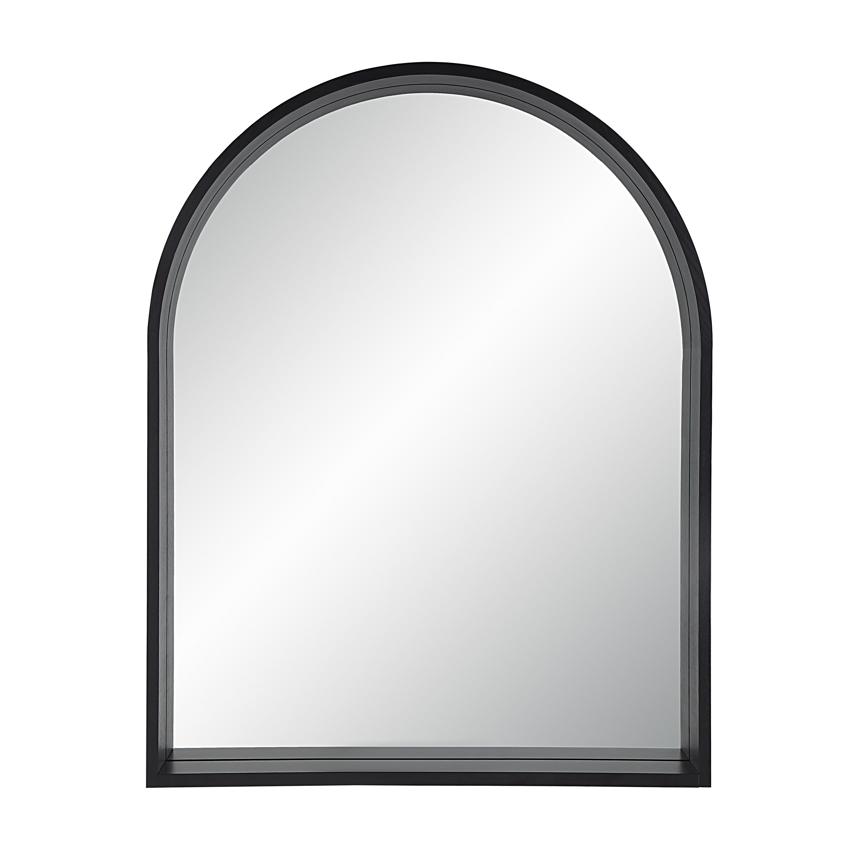 Cove 46" Tall Arch Rectangular Mirror, Matte Black-Mirror-DECOROLALA