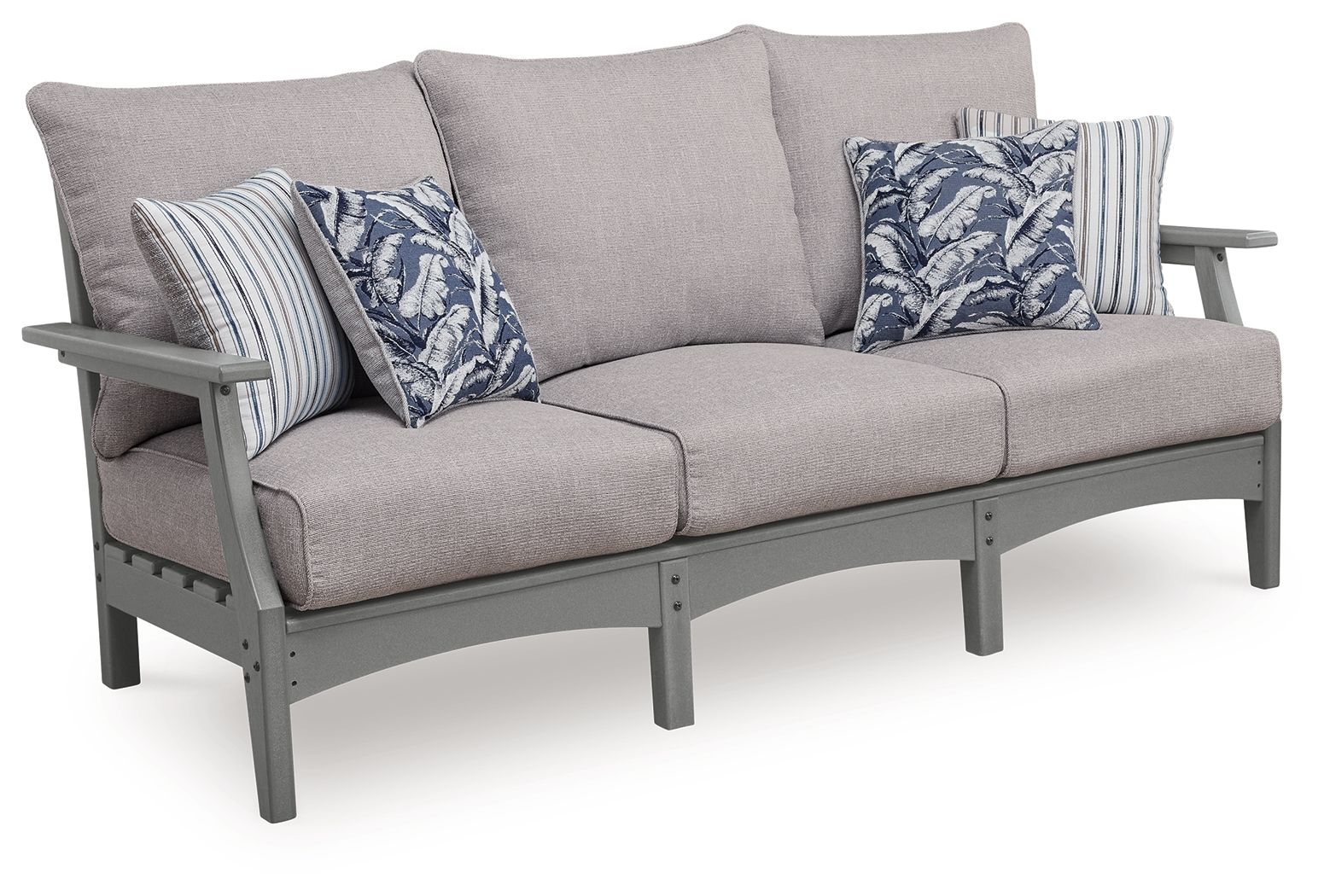 Cove Beach Outdoor Sofa - Gray with Cushions-Sofas-DECOROLALA