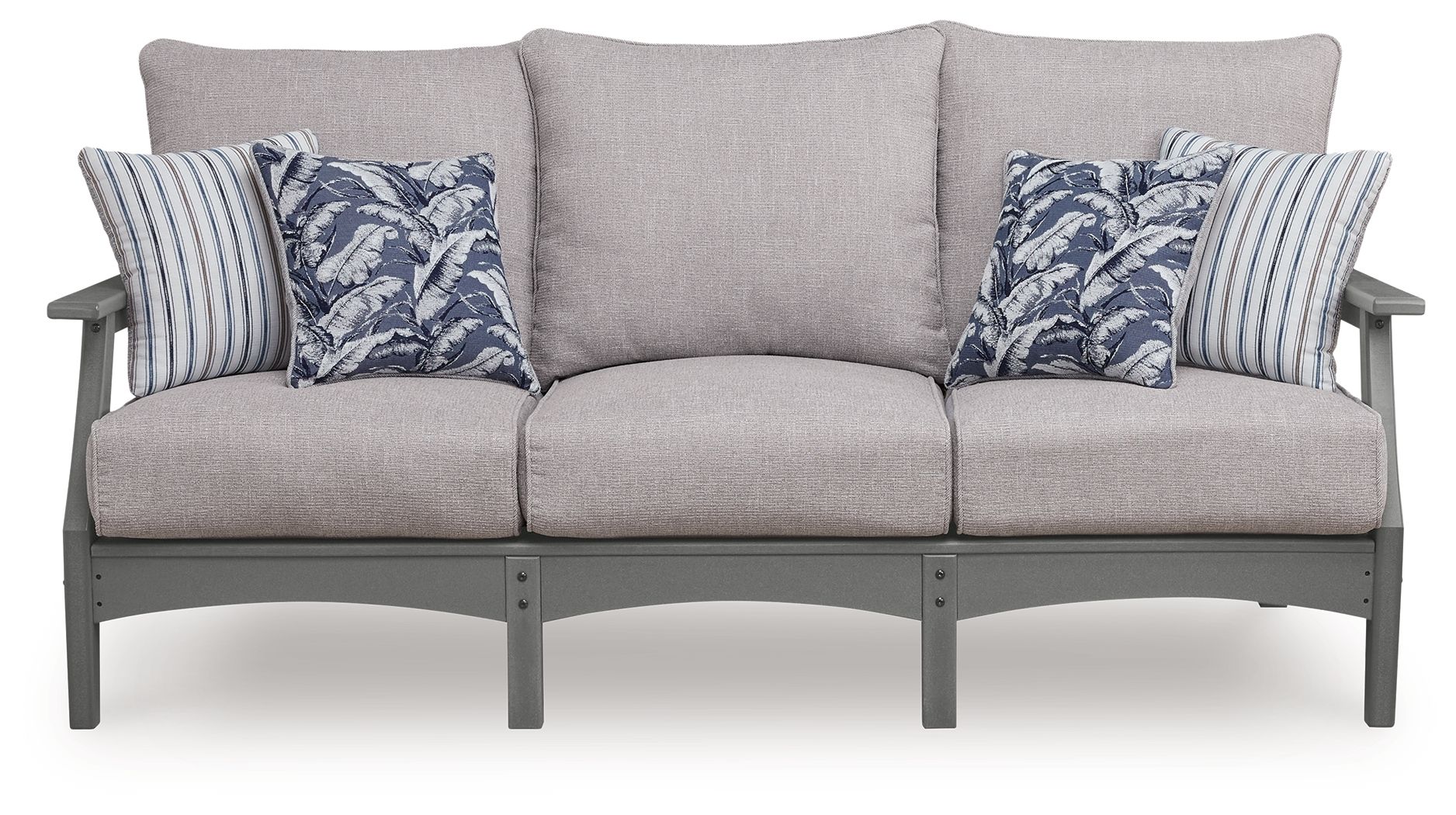 Cove Beach Outdoor Sofa - Gray with Cushions-Sofas-DECOROLALA
