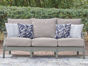 Cove Beach Outdoor Sofa - Gray with Cushions-Sofas-DECOROLALA
