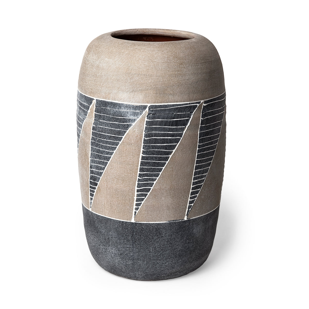 Cove Grey/Brown Ceramic Vase-Vase-DECOROLALA