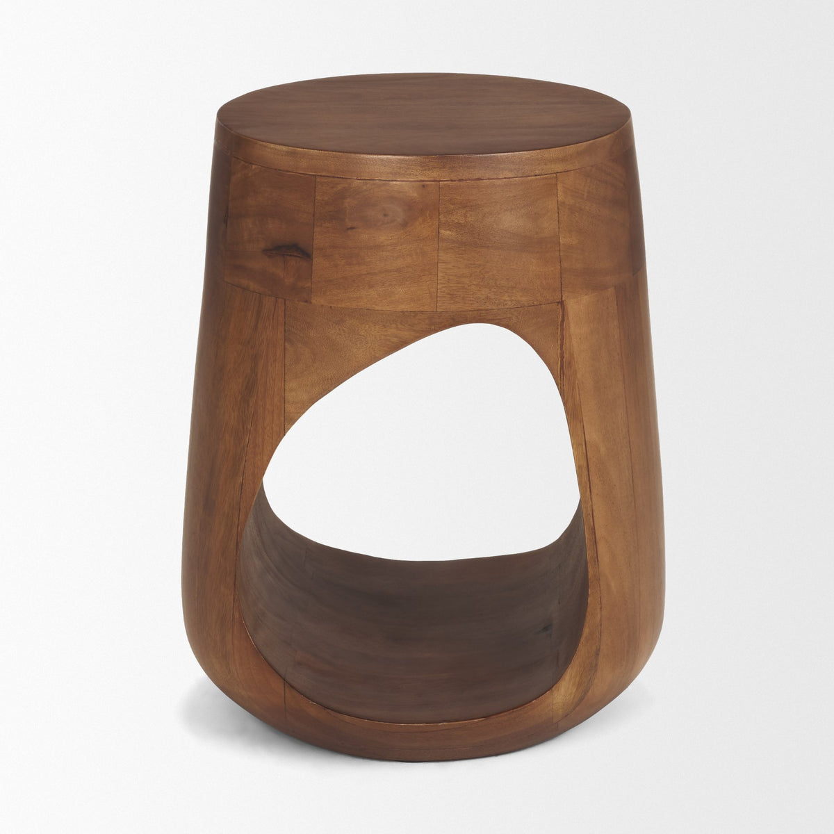 Cove Light Brown Sculptural Open Side Table-End and Side Tables-DECOROLALA
