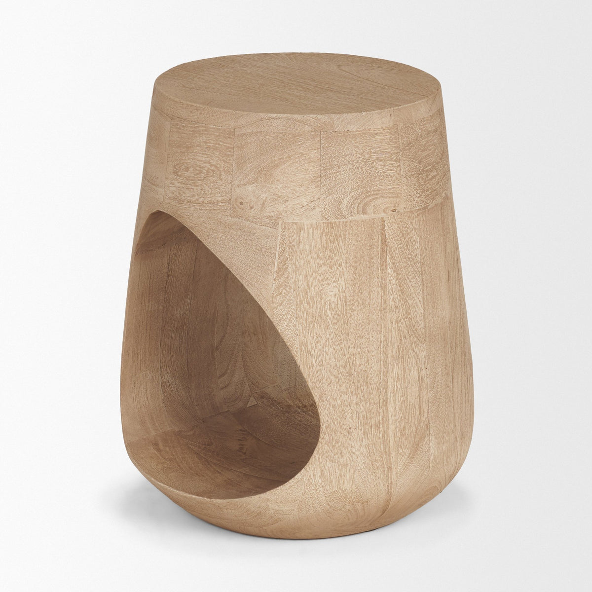 Cove Light Brown Sculptural Open Side Table-End and Side Tables-DECOROLALA