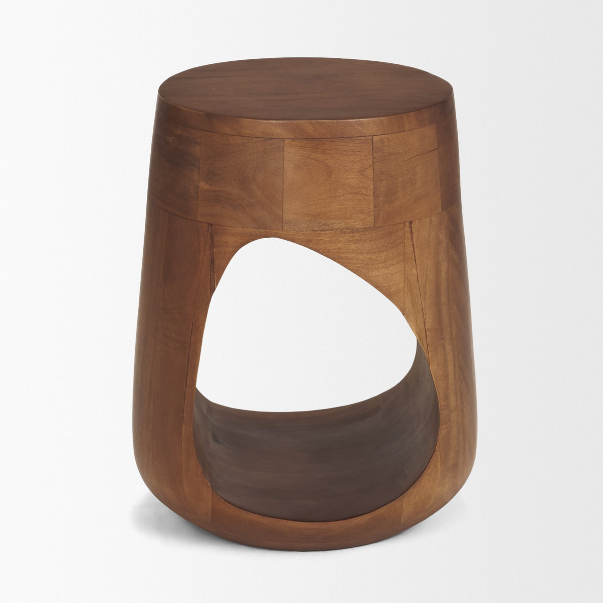 Cove Light Brown Sculptural Open Side Table-End and Side Tables-DECOROLALA