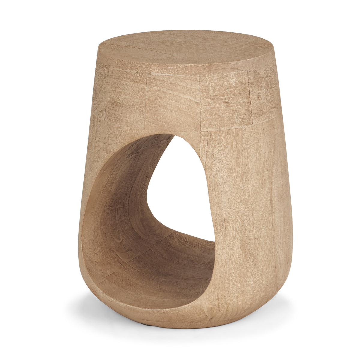 Cove Light Brown Sculptural Open Side Table-End and Side Tables-DECOROLALA
