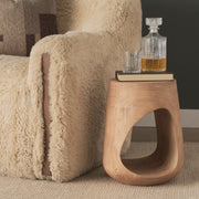 Cove Light Brown Sculptural Open Side Table-End and Side Tables-DECOROLALA