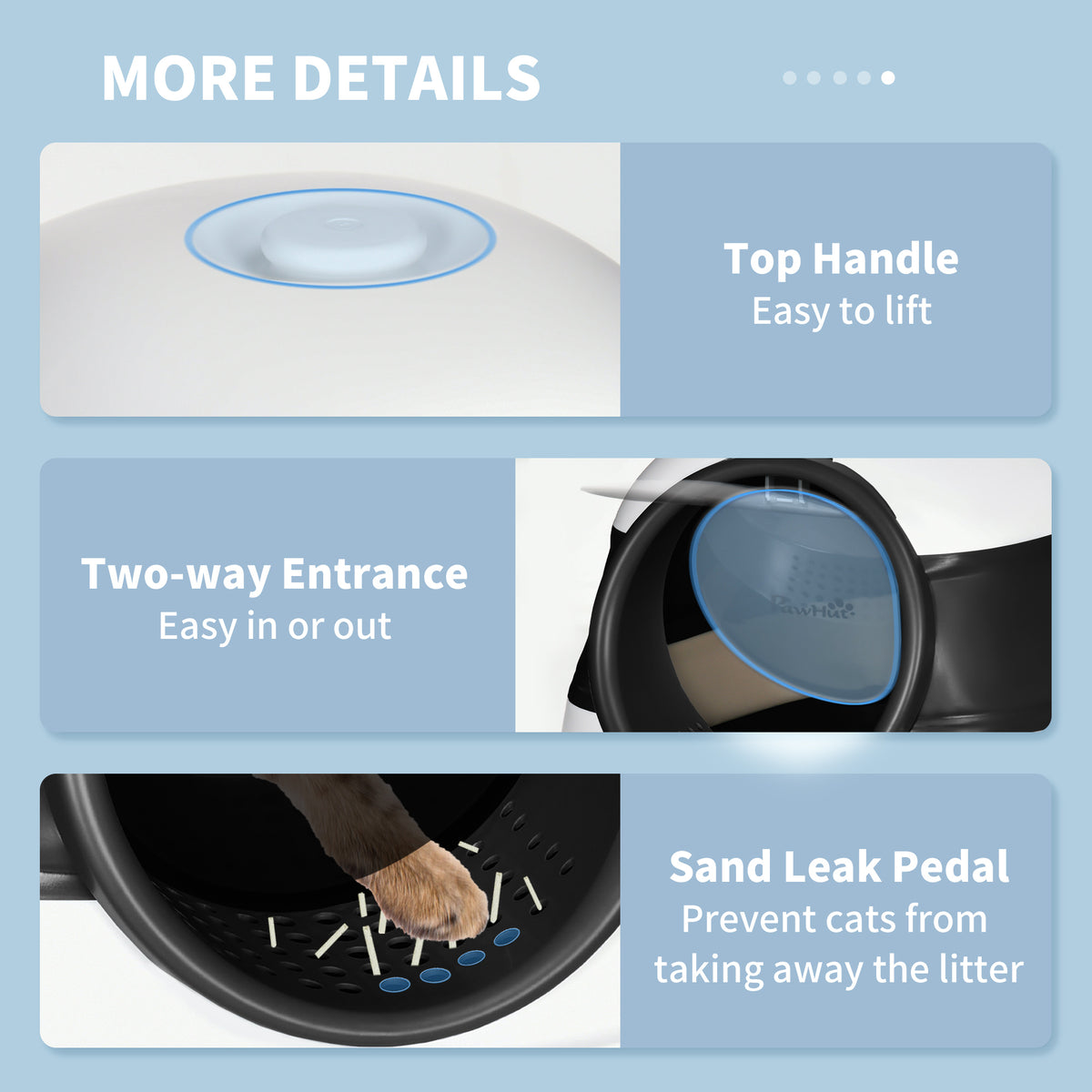 Covered Cat Litter Box with Lid and Scoop - Black/White 20.5"-Cats-DECOROLALA
