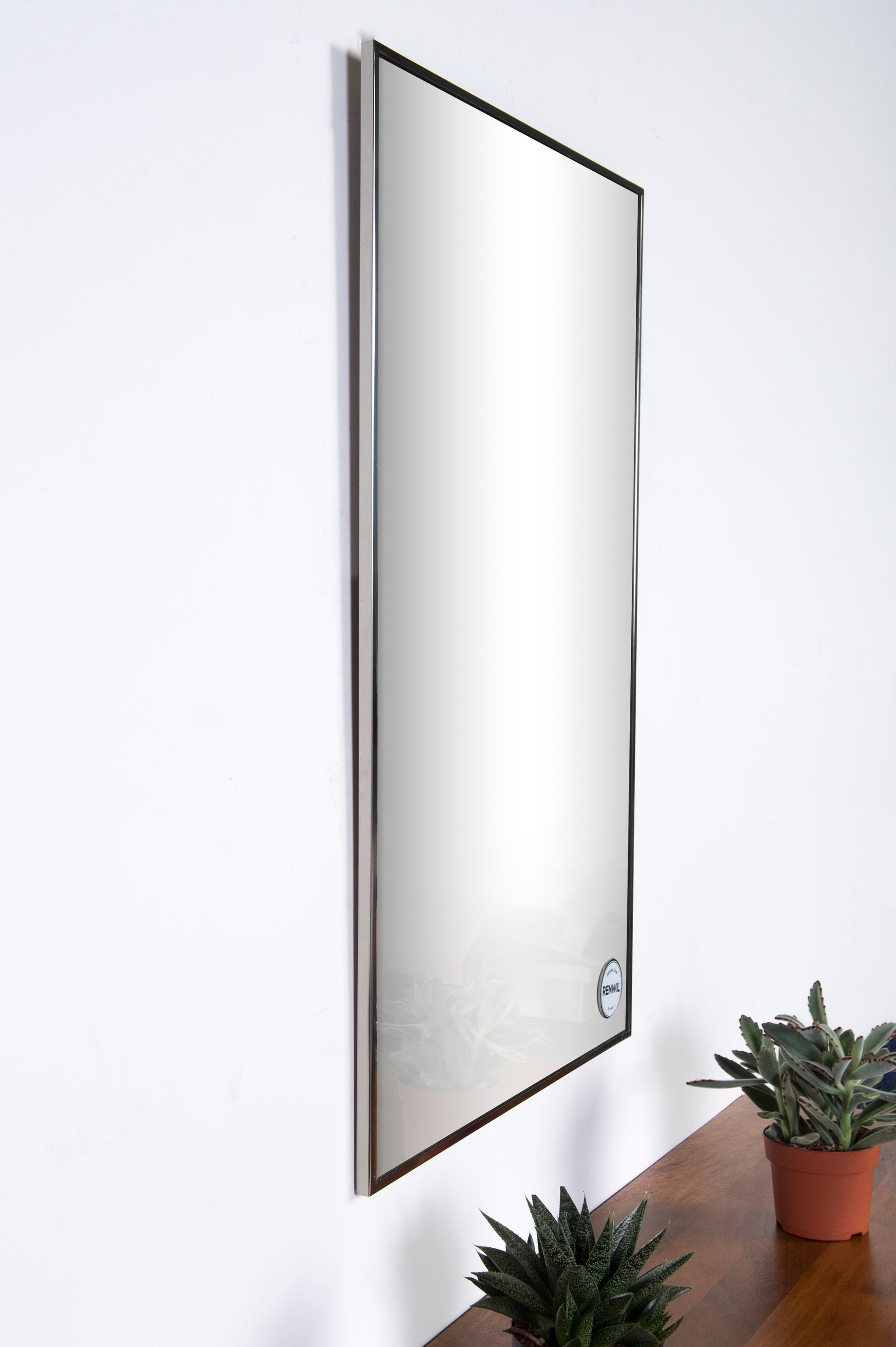 Crake 36" Tall Rectangle Wall Mirror, Grey-Mirror-DECOROLALA