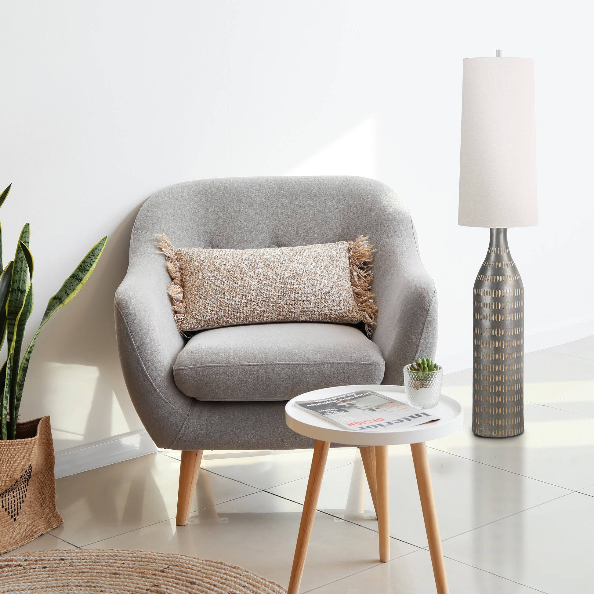 Crake 66.5" Floor Lamp with Dimmer, Brown-Floor Lamp-DECOROLALA