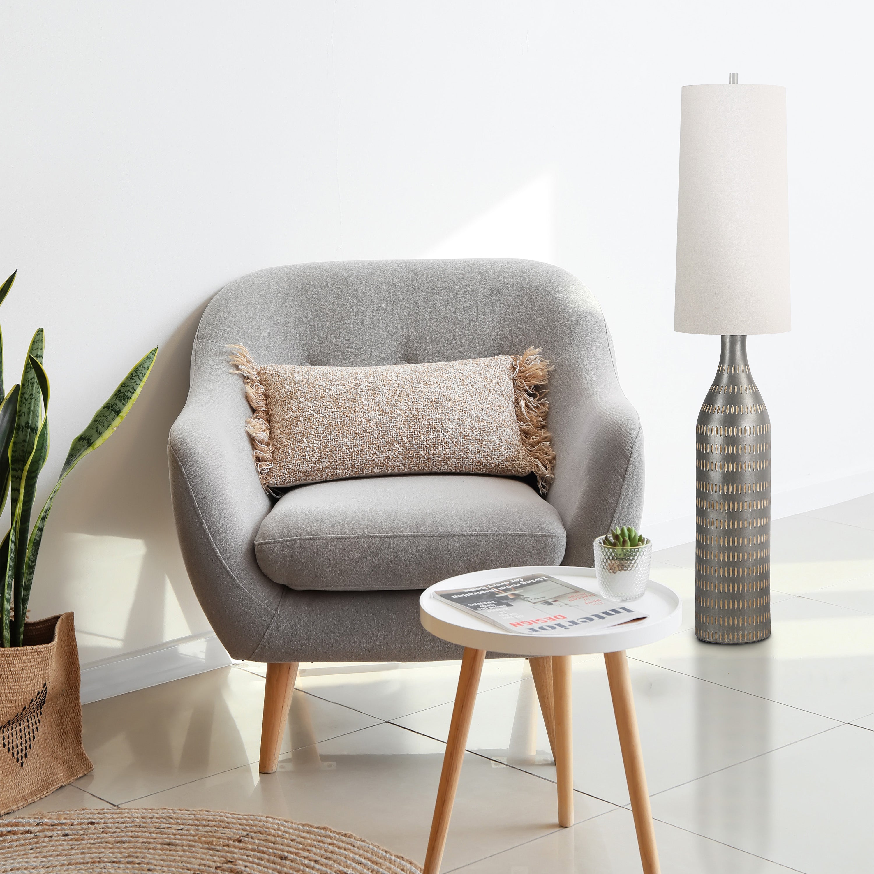 Crake 66.5" Floor Lamp with Dimmer, Brown-Floor Lamp-DECOROLALA