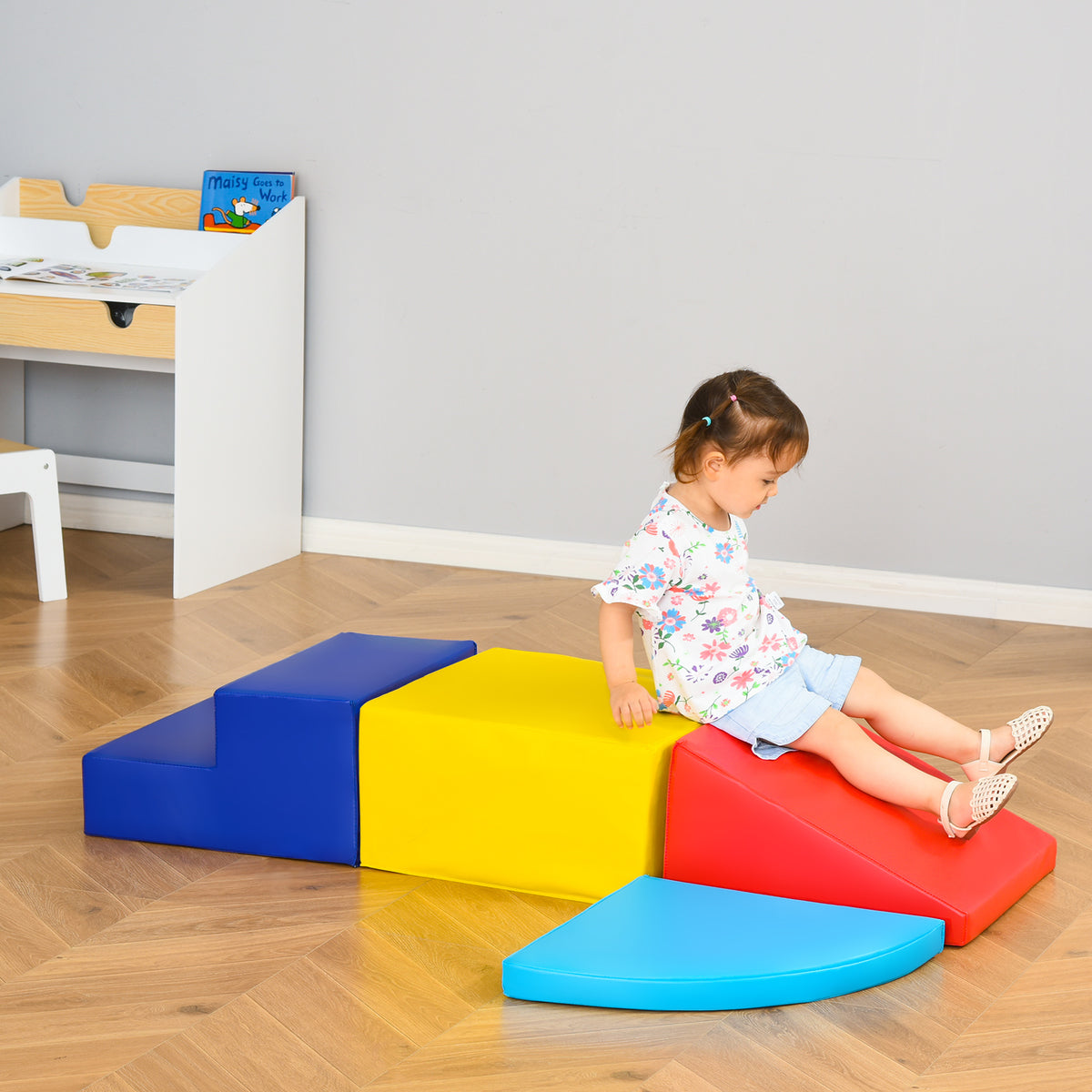 Crawl and Climb Foam Play Set Toddler Nugget 4 Pieces Lightweight Interactive Set for Climbing, Crawling, Sliding Play Zone for Baby Preschooler-Toys & Games > Baby & Toddler Toys > Kids Gym & Playmats-DECOROLALA