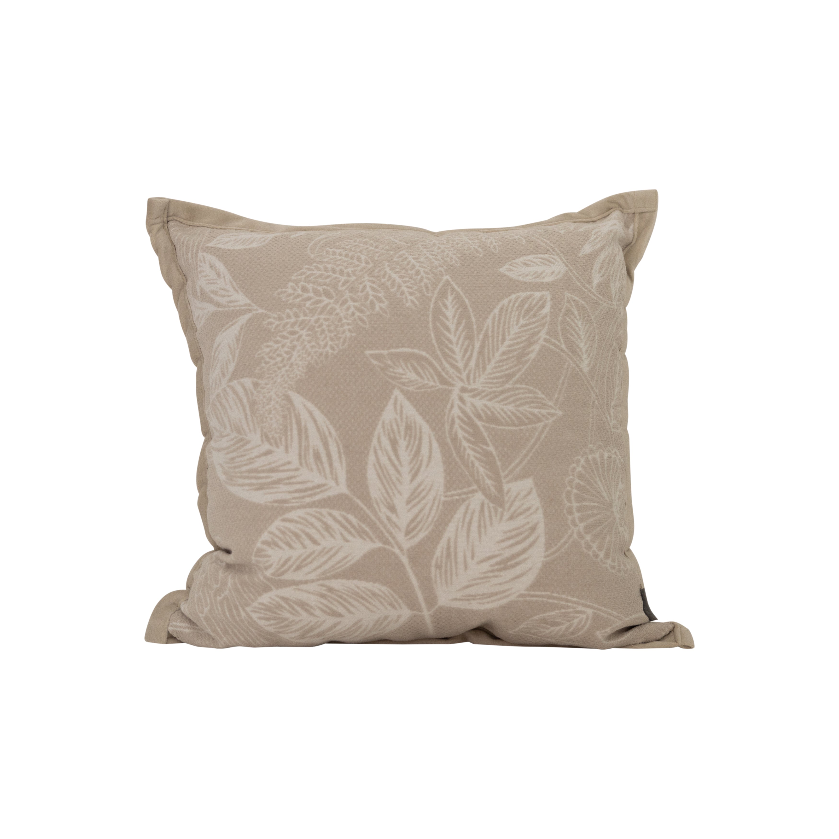 Cream Chenille Floral Jacquard Pillow-Decorative Cushions-DECOROLALA
