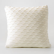 Cream Fan Design Knit Decorative Pillow-Decorative Cushions-DECOROLALA