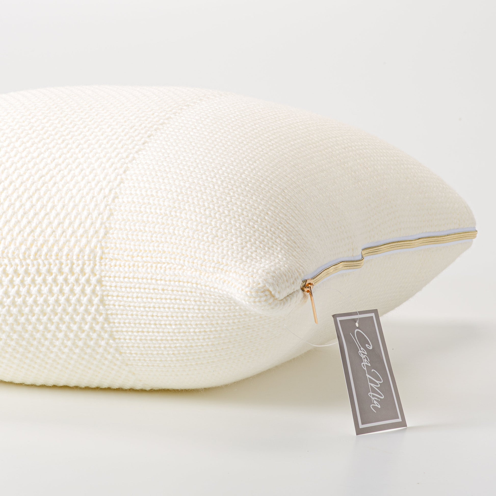 Cream Knit Decorative Pillow-Decorative Cushions-DECOROLALA