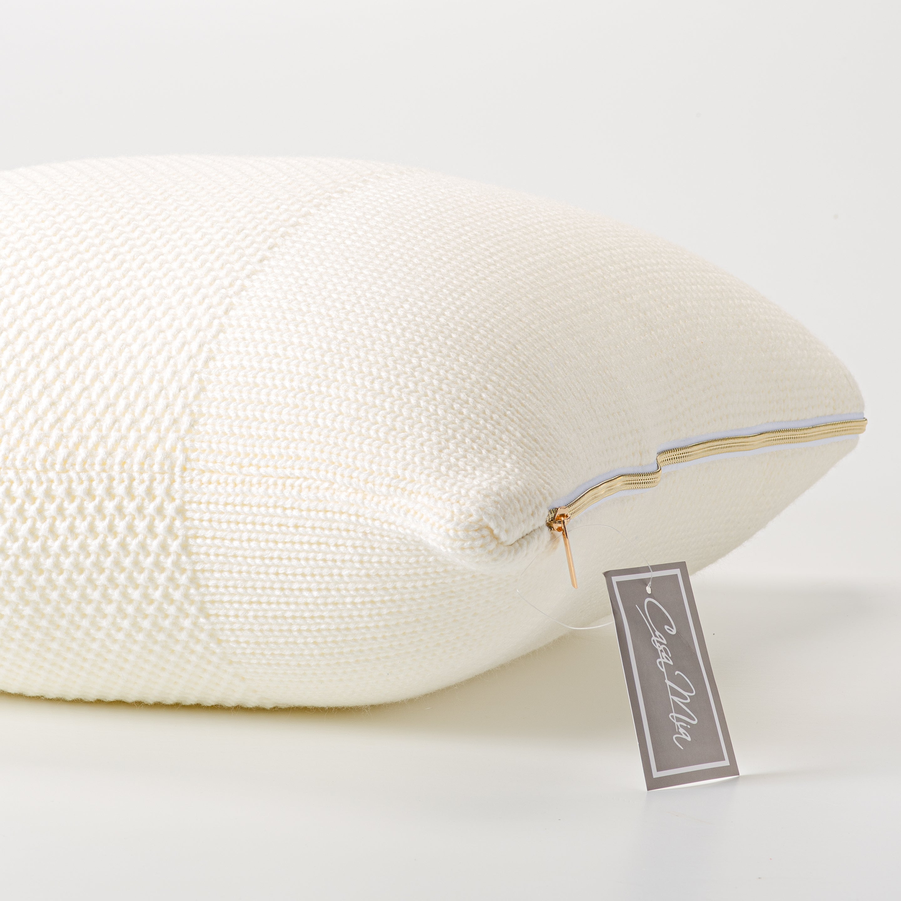 Cream Knit Decorative Pillow-Decorative Cushions-DECOROLALA