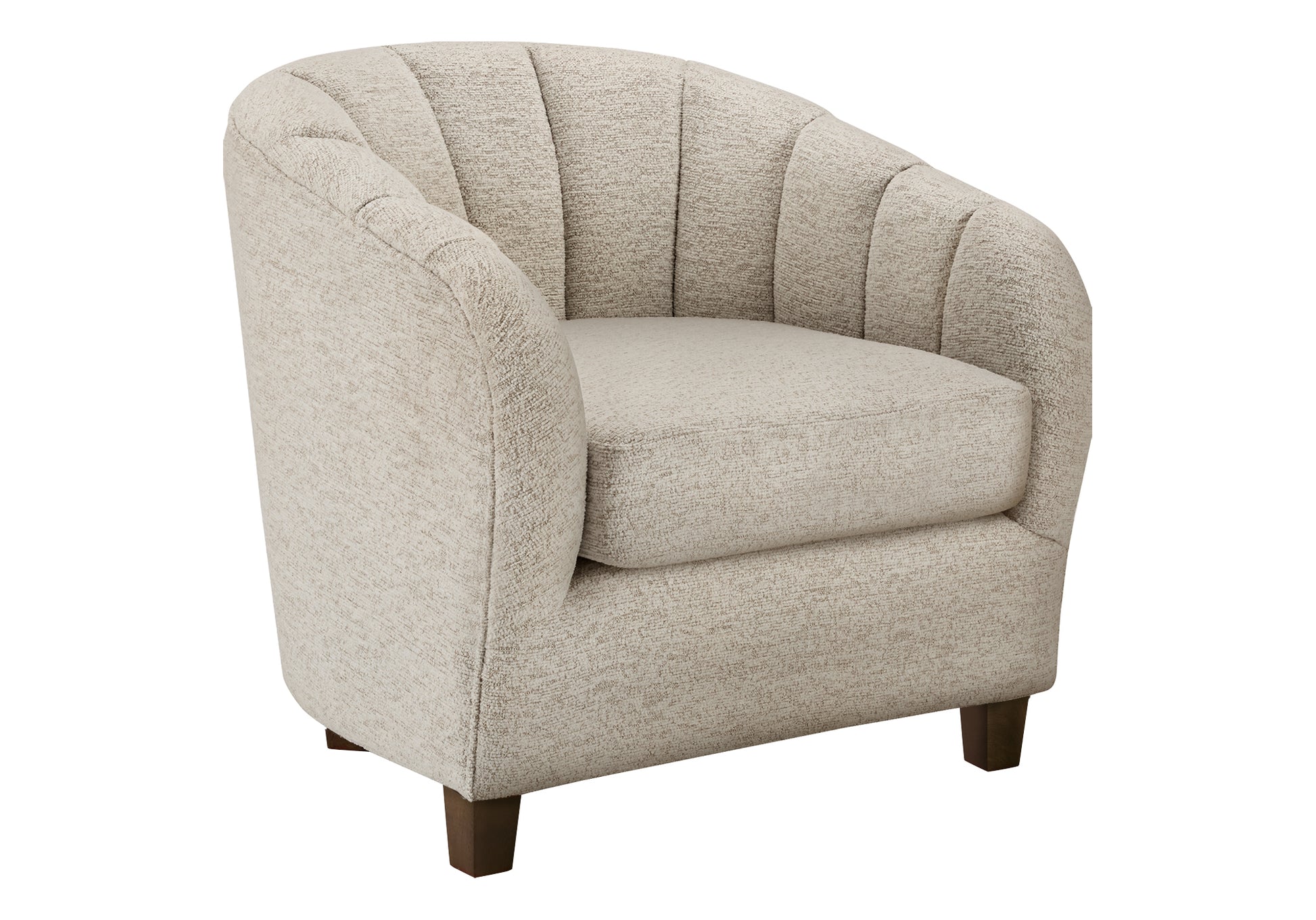 Cream Upholstered Barrel Accent Chair 31"H Modern-DECOROLALA