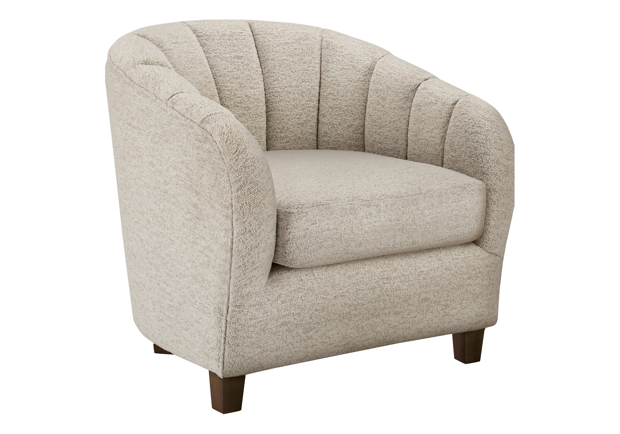 Cream Upholstered Barrel Accent Chair 31"H Modern-DECOROLALA