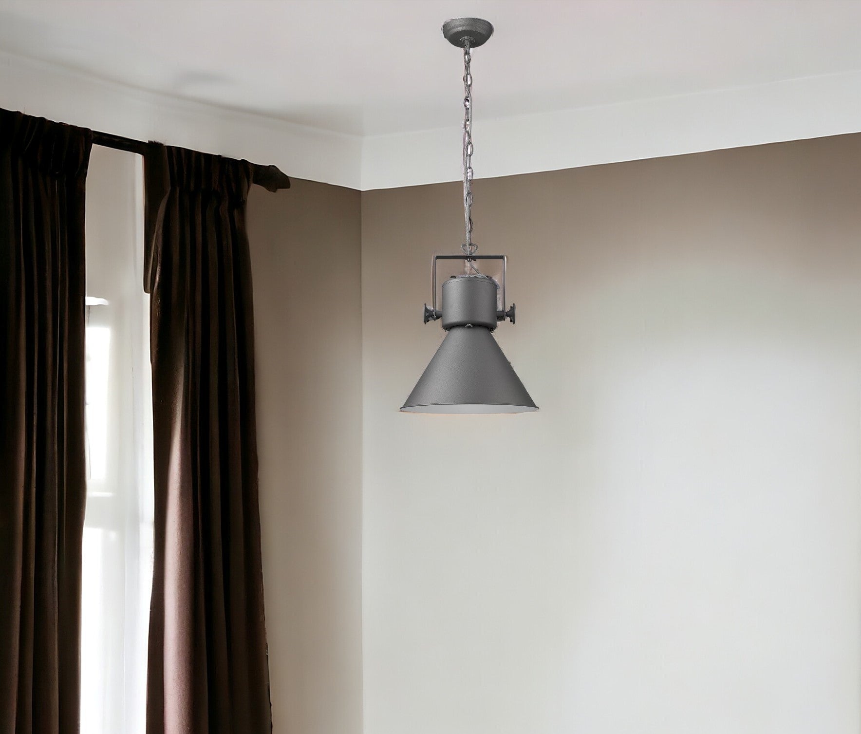 Crew 1-Light Gray Pendant-Pendants-Hanging Lights-DECOROLALA
