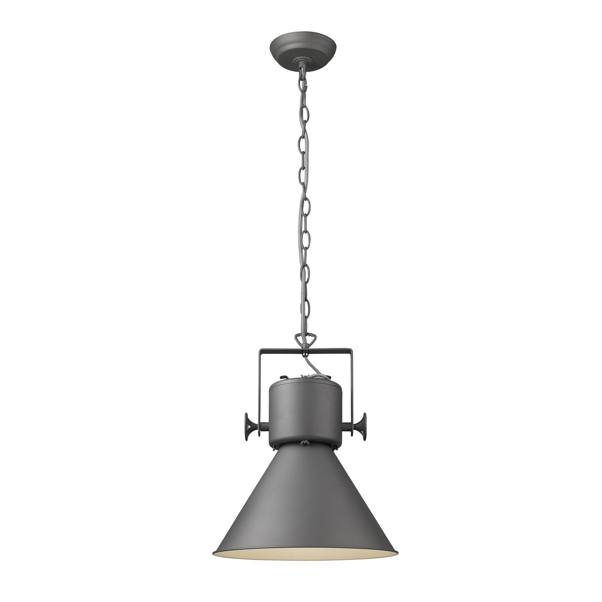 Crew 1-Light Gray Pendant-Pendants-Hanging Lights-DECOROLALA