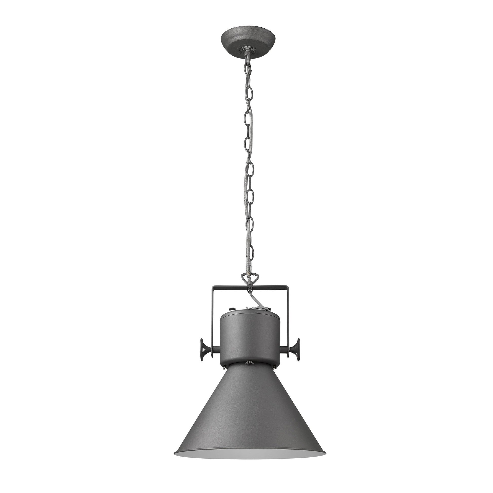 Crew 1-Light Gray Pendant-Pendants-Hanging Lights-DECOROLALA