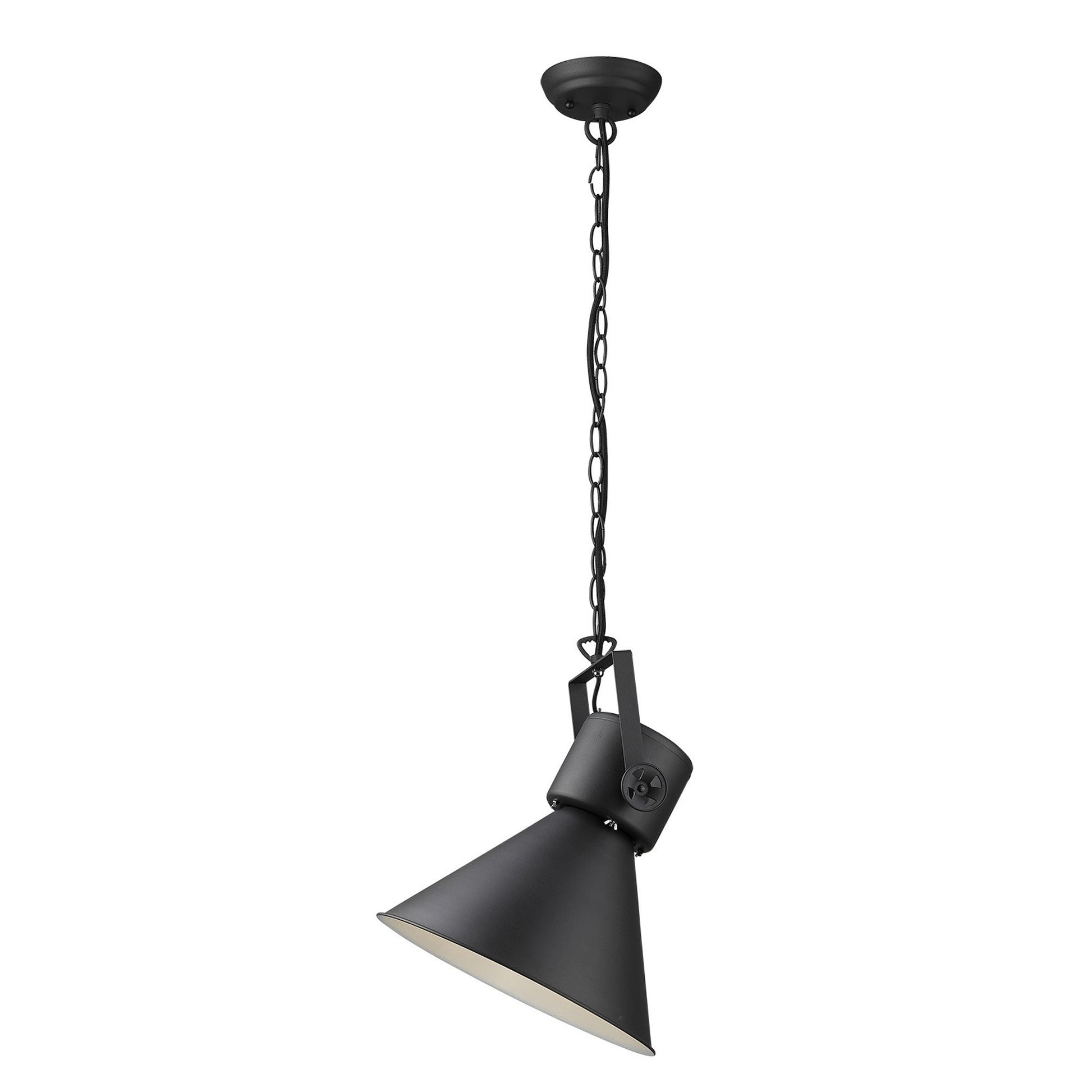 Crew 1-Light Matte Black Pendant-Pendants-Hanging Lights-DECOROLALA