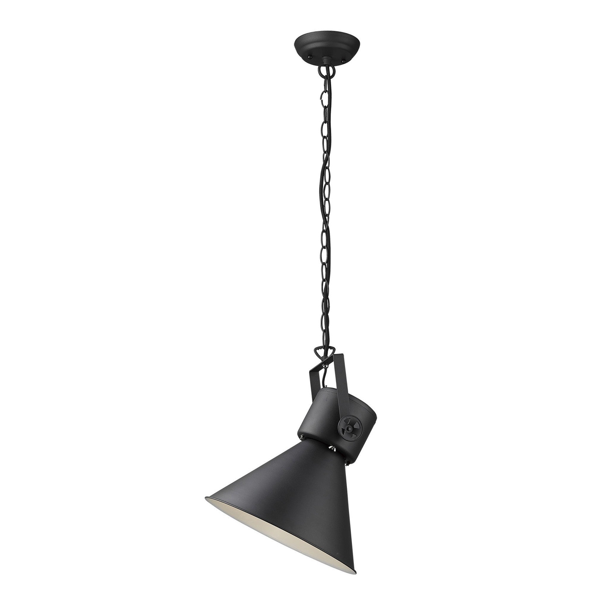 Crew 1-Light Matte Black Pendant-Pendants-Hanging Lights-DECOROLALA