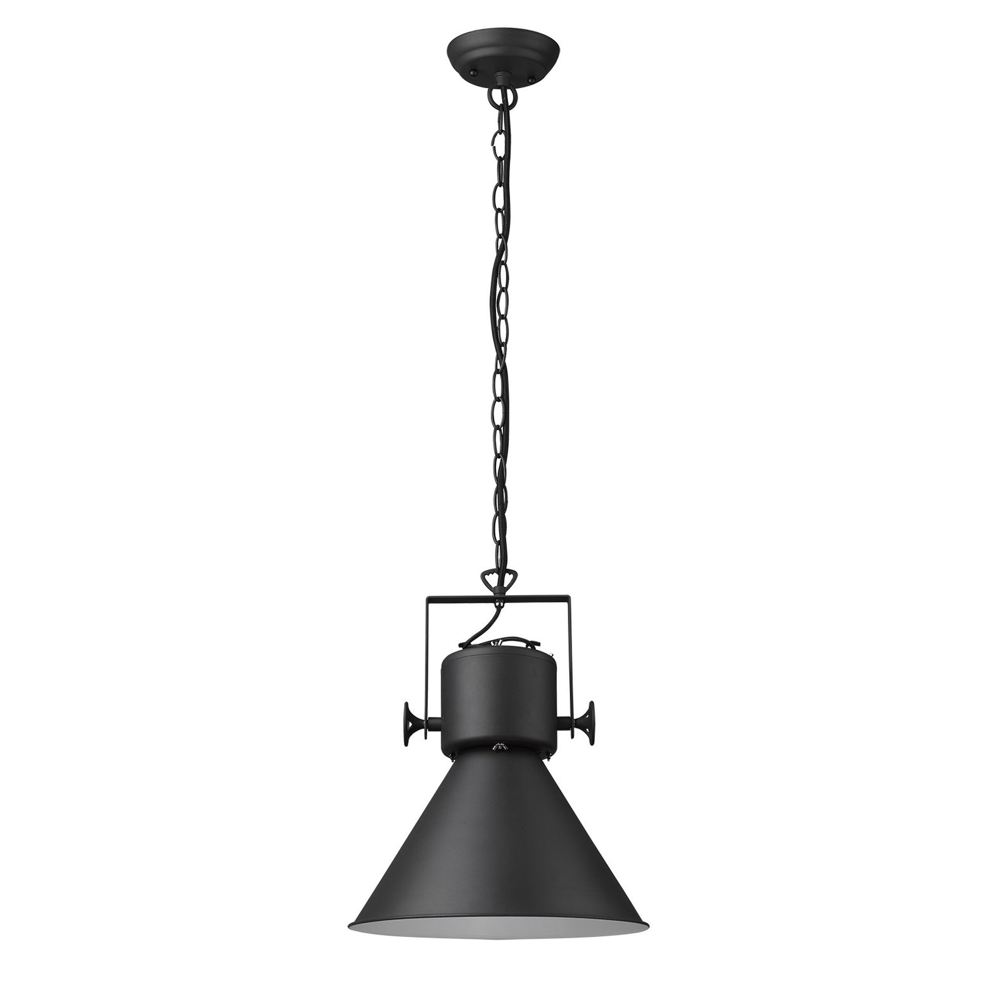 Crew 1-Light Matte Black Pendant-Pendants-Hanging Lights-DECOROLALA