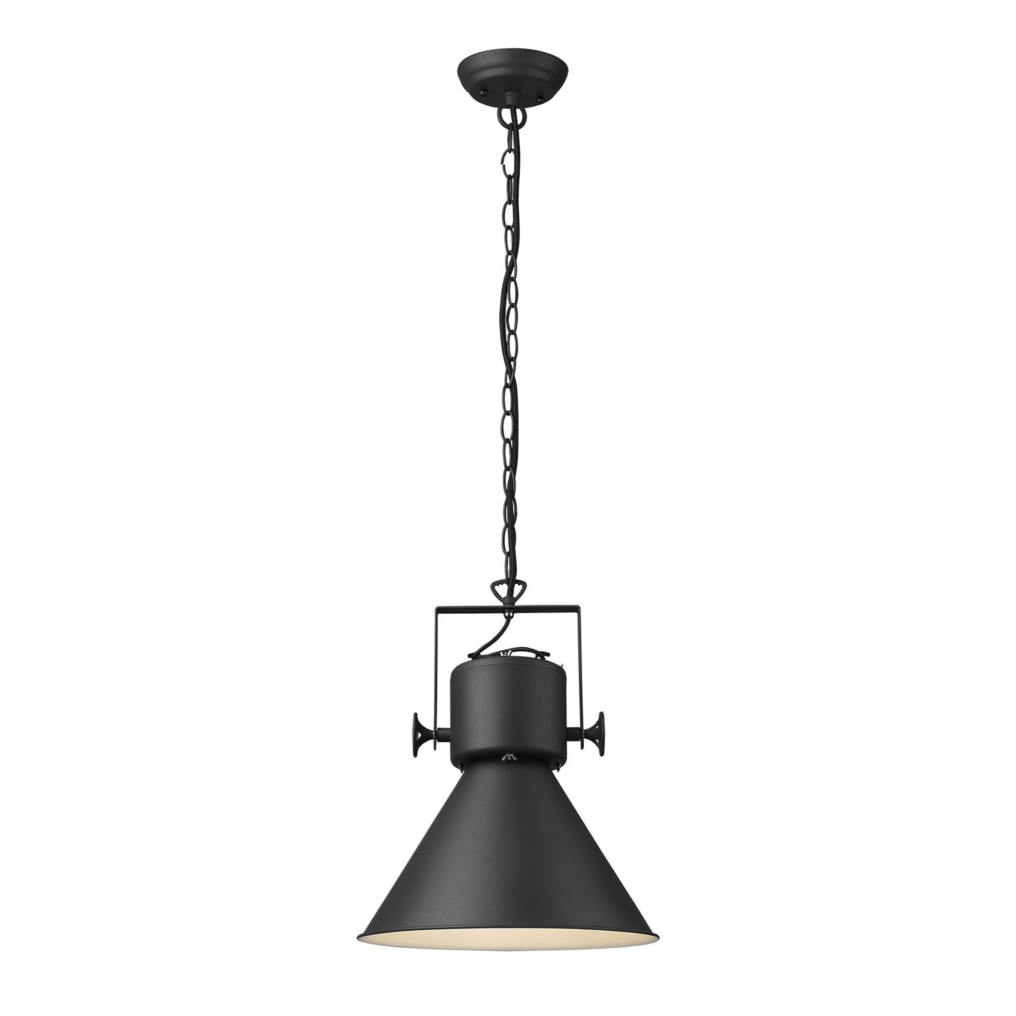 Crew 1-Light Matte Black Pendant-Pendants-Hanging Lights-DECOROLALA