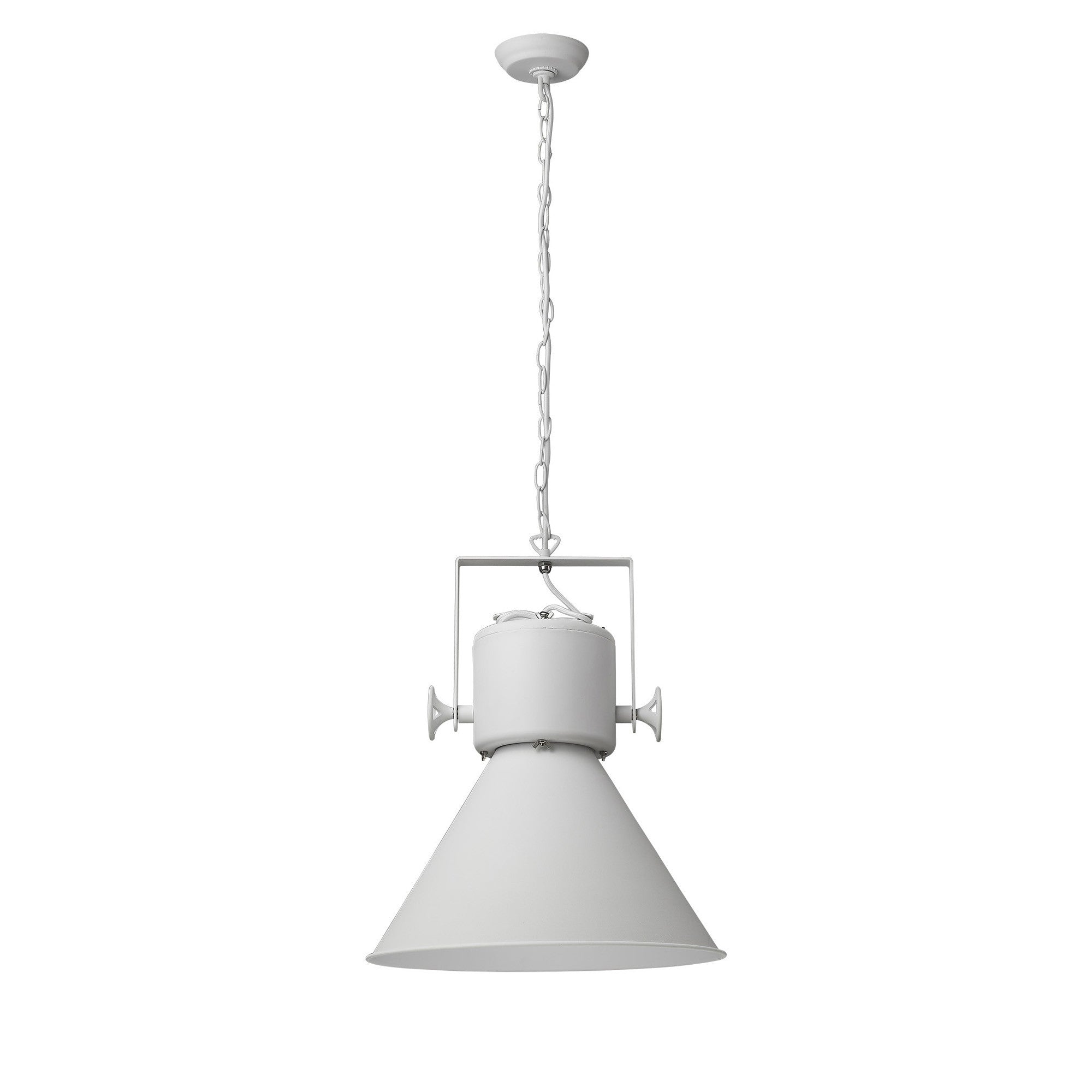 Crew 1-Light White Pendant-Pendants-Hanging Lights-DECOROLALA