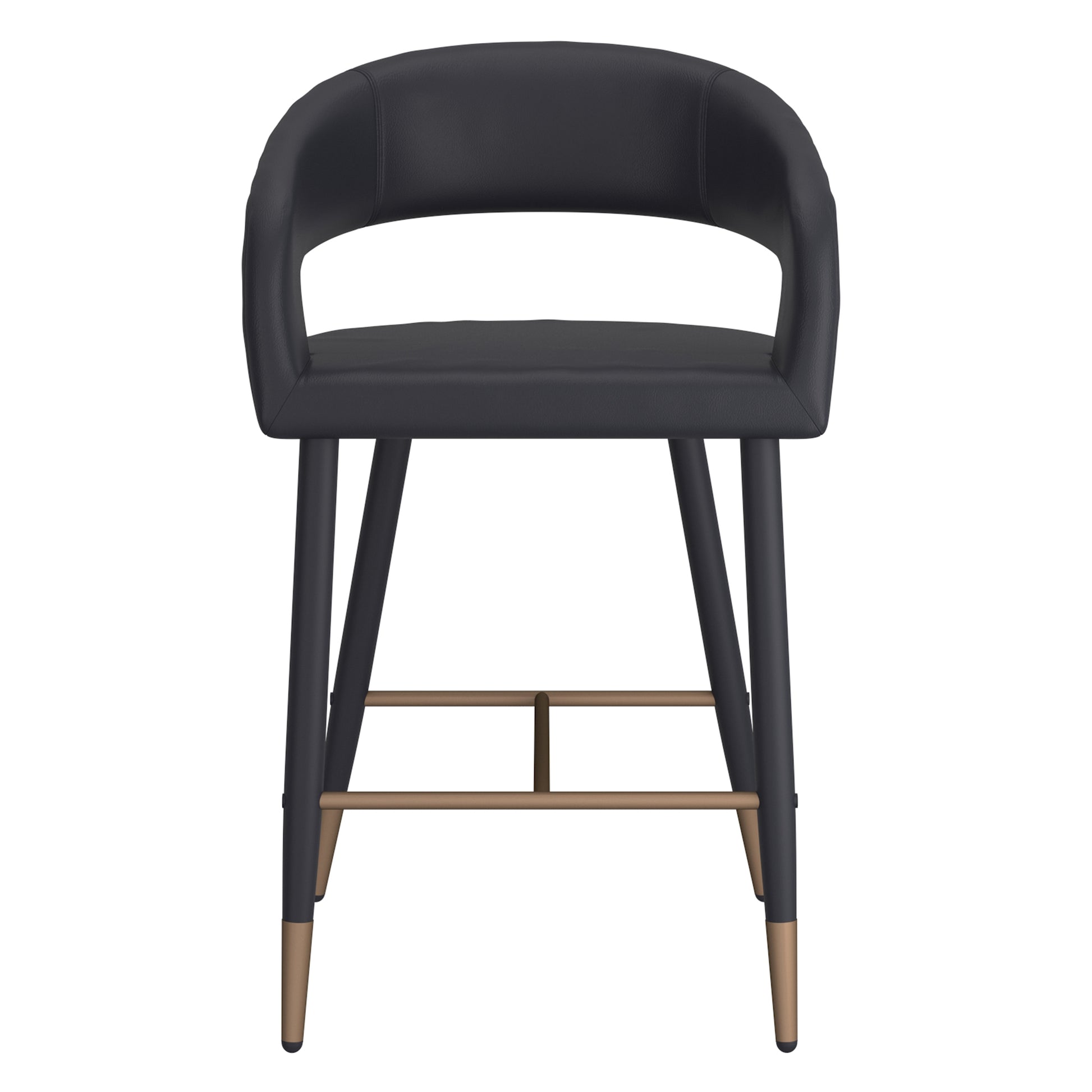 Crimson 26" Counter Stool - Black Faux Leather and Metal-DECOROLALA