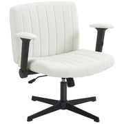 Criss Cross Chair - Beige Velvet Office Chair with Flip-up Arms-Office Products > Office Furniture > Office Chairs > Task Chairs-DECOROLALA