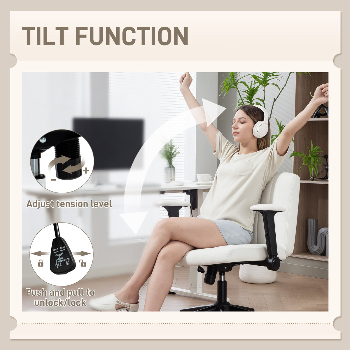 Criss Cross Office Chair - Cream White Velvet with Armrests-Office Products > Office Furniture > Office Chairs > Task Chairs-DECOROLALA