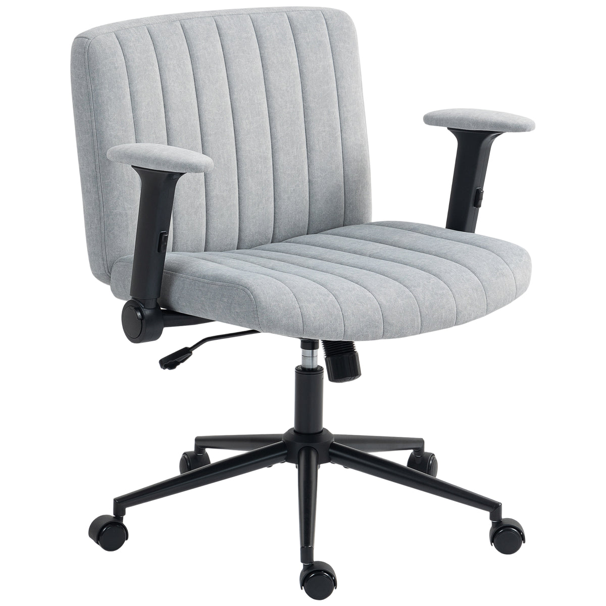 Criss Cross Office Chair - Grey Velvet Wide Seat with Armrests-Office Products > Office Furniture > Office Chairs > Task Chairs-DECOROLALA